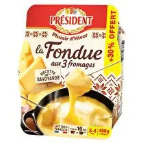 Président, Fondue 3 fromages + 30% offert