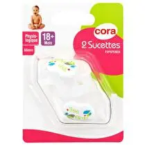 Cora, Sucettes silicone x2 3ème âge physiologique tree birds - +18 mois