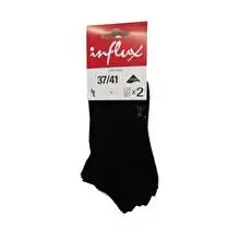 Influx, Socquettes invisibles  x 2 uni microfibre, Noir, 37/41