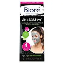 Biore, Masque auto-chauffant 1 minute chrono au charbon peaux normales à grasses