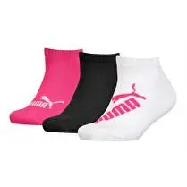 Puma, Socquettes quarter Fille x 3 coloris Blanc/ Rose/ gris anthracite, taille 31/34