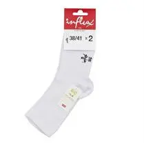 Influx, Socquettes unies coton bio x 2, Blanc, 35/37