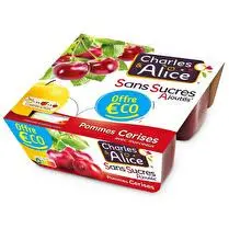 Charles & Alice, Dessert fruitier sans sucres ajoutés Pomme cerise
