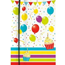 Dyna Party, Nappe rouleau anniversaire 2,5x1,2m gaufrée