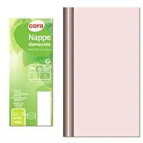 Cora, Nappe damassée rouleau 1,28x 20m blanc