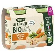 Blédina, Carottes petits pois poulet fermier dès 6 mois