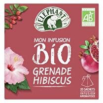 ÉLÉPHANT Mon infusion bio grenade hibiscus 20 pyramides