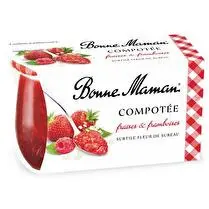 Bonne maman, Compotée fraises et framboises à la fleur de sureau