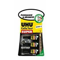 Uhu, Colle tout super sans solvant 3x1gr