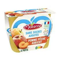Materne, Sans sucres ajoutés   Compote pomme pêche