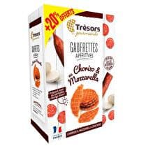 TRÉSORS GOURMANDS Gaufrettes apéritives Chorizo mozzarella - 60 g + 20% offert