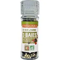 Ethiquable, 3 baies poivre noir blanc & rose BIO