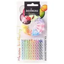 Devineau, Bougies  bobèches arc en ciel magiques