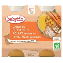 Babybio, Plat bébé dès 6 mois Carotte Courge Poulet