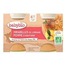 Babybio, Compote bébé dès 4 mois Pomme Mirabelle Sans Sucres Ajoutés Bio