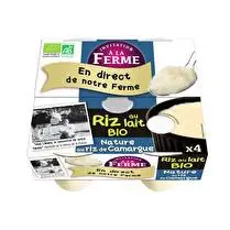 Invitation à la ferme, Riz au lait bio nature