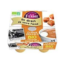 Invitation à la ferme, Crème dessert bio au caramel beurre salé