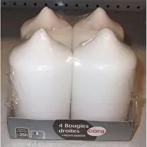 Cora, Bougies x4 blanc 58H100