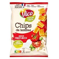 Vico, Chips de lentilles tomates mozzarella basilic