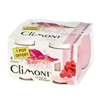 Climont, Yaourt au lait entier de montagne  Framboises  - x 4 dont 1 offert