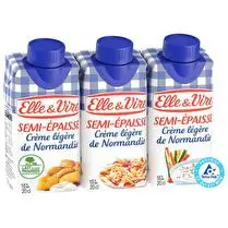 Elle & Vire, Crème semi épaisse légère 18 %MG