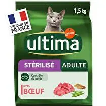 Ultima, Croquettes pour chat adulte et stérilisé riche en boeuf et en blé