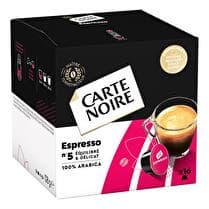 CARTE NOIRE Capsules café espresso intensité n°5 - x 16