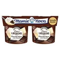 Mamie Nova, Coeur de liegeois 3 chocolats, chocolat blanc, au lait et noir