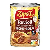 Zapetti, Ravioli sauce bolognaise riche en boeuf