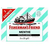 Fisherman's, Fishermans friends x 3 menthe sans sucre