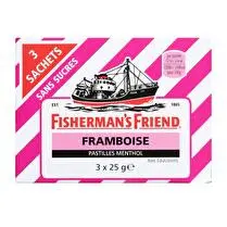 Fisherman's, Fishermans friends x 3 framboise  sanss sucre