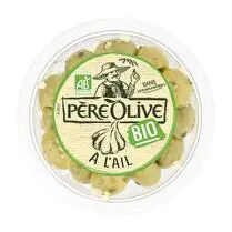 Père olive, Olives vertes dénoyautées  à l ail bio