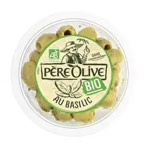 Père olive, Olives vertes dénoyautées au basilic bio