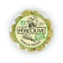 Père olive, Olives vertes dénoyautées aux herbes de Provence bio