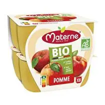 Materne, Coupelles pommes BIO sans sucres ajoutés