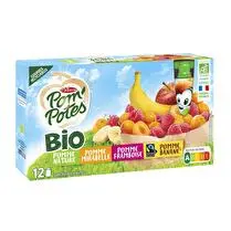 Materne, Pom'potes pomme mirabelle banane framboise sans sucres ajoutés