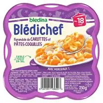 Blédina, Blédichef - Farandole de carottes & pâtes coquillettes dès 18mois