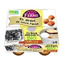 INVITATION À LA FERME Crème dessert bio à la vanille sur lit caramel