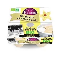 Invitation à la ferme, Crème dessert bio à la vanille Bourbon