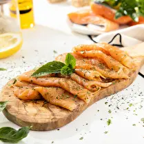 Votre poissonnier propose, Carpaccio de saumon mariné au basilic