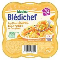 Blédina, Blédichef - Cocotte de légumes riz & poulet au curry doux dès 24 mois
