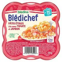 Blédina, Blédichef - Pâtes étoiles à  la sauce tomate & jambon dès 15mois