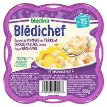 Blédina, Blédichef écrasé de pommes de terre et choux fleurs creme facon bechamel 250g bledichef