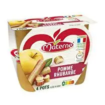 Materne, Compote pomme rhubarbe allégée en sucres x4