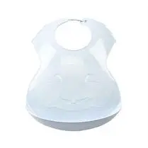 Thermobaby, Bavoir semi rigide, coloris fleur bleue