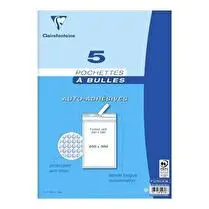 Clairefontaine, Lot de 5 pochettes à bulles auto adhésives kraft