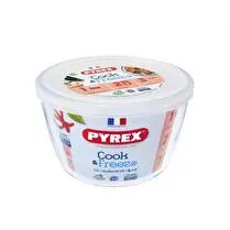 PYREX, Plat rond + couvercle 1,1L cook&freeze