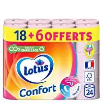 Lotus, Papier toilette  Rose  - x 18 + 6 offerts