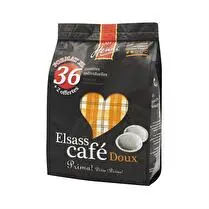 Cafés Henri, Café dosettes souples Elsass Arabica doux - x 36 + 2 offertes soit 260 g