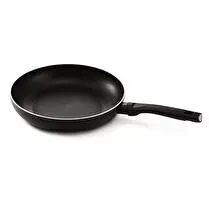 Kitchen Fun, Poêle 20cm en aluminium satiné noir, intérieur revêtu gaufré sans pfoa avec indicateur de chaleur par coloration